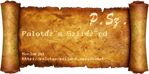 Palotás Szilárd névjegykártya